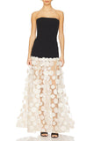 Strapless Evening Gown with Textured Skirt