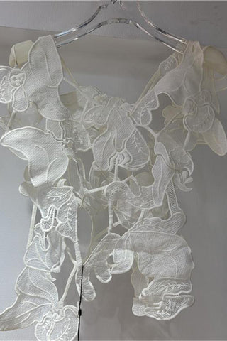 Floral Lace Vest with Artistic Design