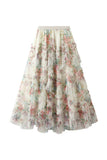 Floral Ruffle Maxi Skirt