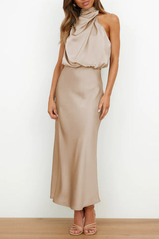 Elegant Halter-Neck Evening Gown