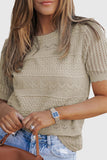 Short-Sleeve Textured Sweater Top