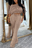 Off-Shoulder Ruched Pants Set