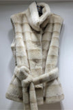 Belted Plush Animal Print Vest