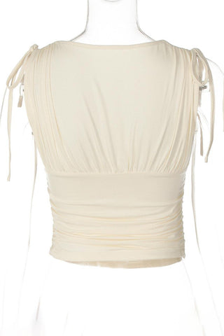 Sleeveless Ruched Front Tank