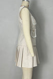 Chic Button-Front Skirt Set