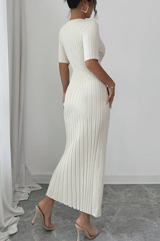 Ribbed Knit Casual Maxi Dress