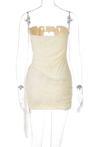 Heart Cutout Ruched Mini Dress