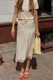 Elegant Midi Skirt with Lace Detail