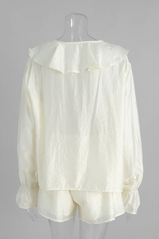 Ruffle Front Shorts Set