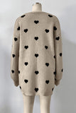 Heart Pattern Longline Cardigan