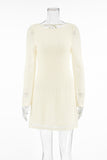 Textured Long Sleeve Mini Dress