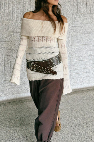 Off-Shoulder Knit Sweater