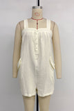 Button-Front Casual Romper