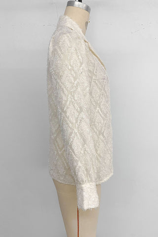 Textured Button-Up Blouse