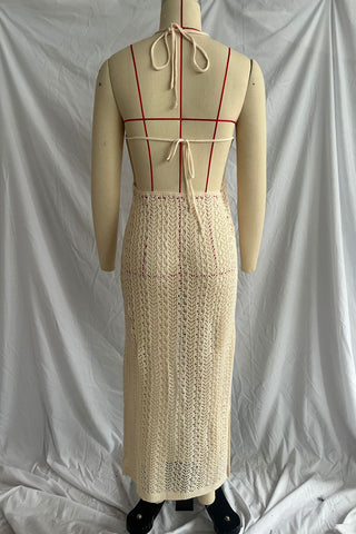 Open-Back Crochet Beach Dress