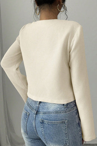 Embellished Bow-Front Cropped Jacket