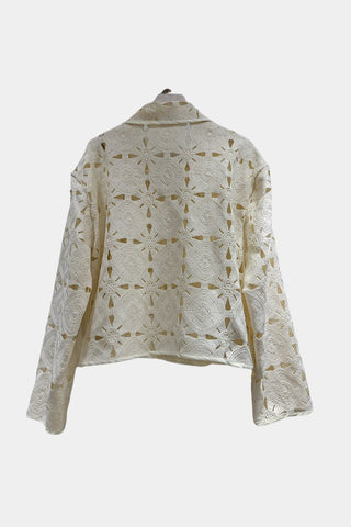 Lace-Up Crochet Shacket