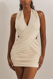 Draped Halter Casual Dress