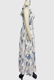Floral Ruffle-Sleeve Maxi Dress