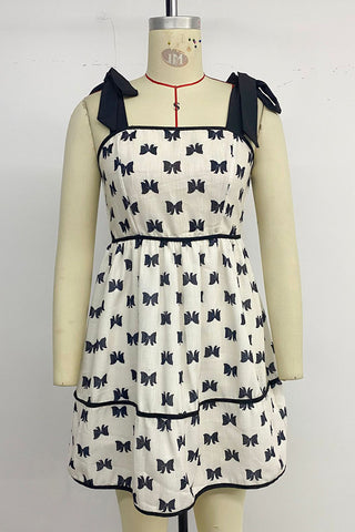 Bow Pattern Casual Dress