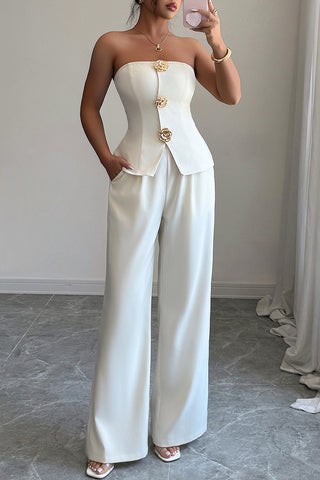 Elegant Wide-Leg Pants Set