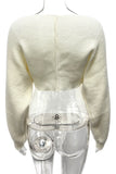 Cropped V-Neck Sweater