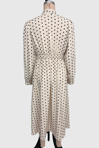 Polka Dot Bow-Tie Midi Dress