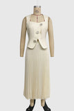 Stylish Button-Front Skirt Set