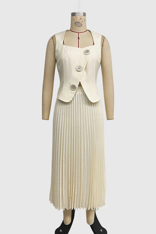 Stylish Button-Front Skirt Set