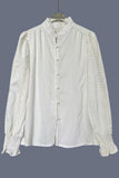 Patterned Button-Front Blouse