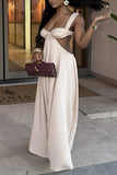 Draped Maxi Dress with Cut-Out Detail