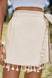 Tassel Wrap Mini Skirt