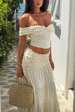 Off-Shoulder Tiered Skirt Set