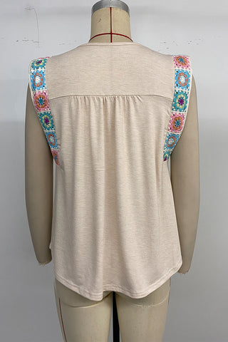 Boho-Style Sleeveless Tee