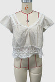 Lace Trim V-Neck Blouse