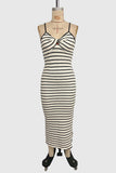 Striped Knit Midi Dress
