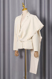 Draped Accent Blazer with Embellishments