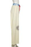 Graphic Print Wide-Leg Casual Pants