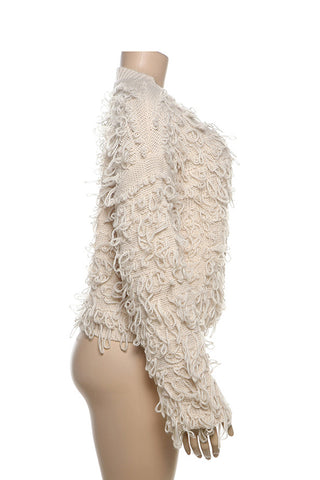 Textured Button-Up Cardigan Sweater