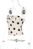 Polka Dot Strapless Tank Top
