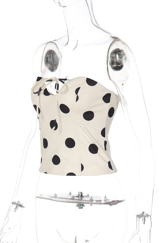 Polka Dot Strapless Tank Top