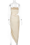 Elegant Draped Strapless Dress
