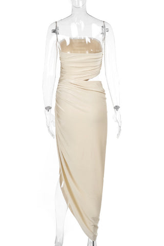Elegant Draped Strapless Dress