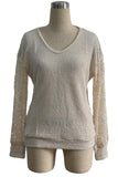 Elegant Lace Sleeve Knit Top