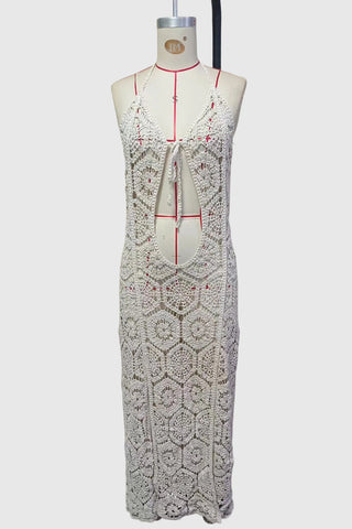 Crochet Halter Vacation Dress