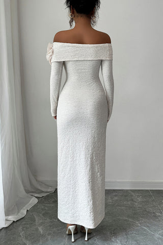 Off-Shoulder Embellished Maxi Dress