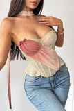 Strap-Detail Lace Tank Top