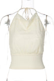 Halter Neck Textured Tank Top