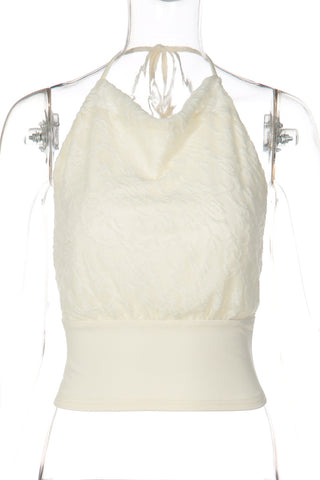 Halter Neck Textured Tank Top