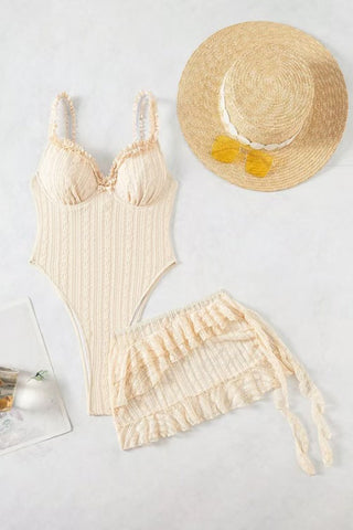 Elegant Bikini Set with Ruffle Accents